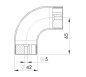 Preview: Verbinder 90 Grad für Holzhandlauf 42,4 mm Rundbogen Fitting mit Adapter Edelstahl V2A Holzhandlauf Holzadapter